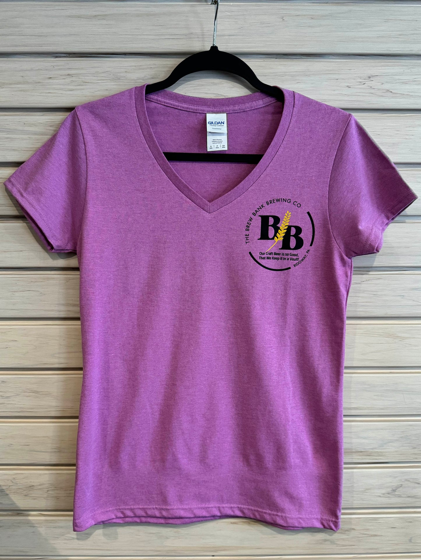 Brew Bank Womens Relaxed Short Sleeve Jersey V-Neck Tee